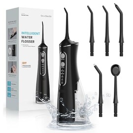 OasiSmile Water Flosser for Teeth Cleaning, 300ML Portable Cordless Oral Irrigator with DIY Strength, 4 Modes, IPX7 Waterproof & 30-Day Battery, 2-Min Smart Timer for Home/Travel Dental Care