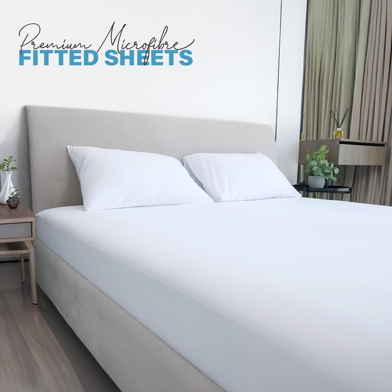 ACRALI HOME Single Fitted Sheet - White Bottom Sheet for