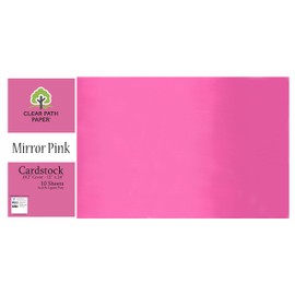 Clear Path Paper Mirror Pink Cardstock - 12 x 24 inch - .012" Thick - 10 Sheets