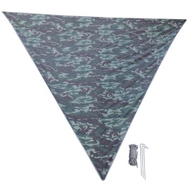 Super Large Sunscreen Camping Awning Portable Windproof 

Triangle Canopy  Outdoor Floor Mat(Jungle Camouflage 4*4*4M)