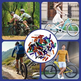 Bicycle Cable End Caps, 80-Pack Alloy Brake and Shifter Tips, 8 Colours, 10 Each