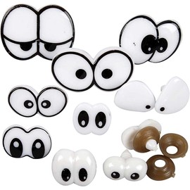 Creativ 100263 Funny Eyes - Assortment, size 2-3 cm, with fastener, 9 asstd