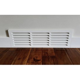 Snug Vent - 3/4 x 8 x 26 Inch Sturdy MDF Cold Air Return Grill - Wood Wall Vent for Home Improvement - Primed White and Ready to Paint - Flexible Install Options