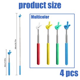 The Retractable Finger Reading Stick adjusts The Teacher Pointer, Classroom Instruction, Educator Presentation Tools, whiteboard presentations, and Reading aids (Red+Yellow+Blue+Green)