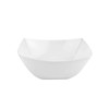EcoQuality 18 oz Pearl White Fluted Square Plastic Bowl -