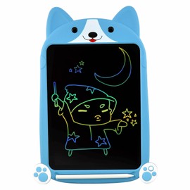 PUPPY LCD Writing Tablet, Large 10 Inch, Colorful Screen, Erasable Electronic Digital Drawing Pad Doodle Board With Stylus Pen, Gift for Kids Adults Home School Office (Blue)