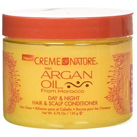 Creme of Nature Argan Oil from Morocco Day & Night Hair & Scalp Conditioner Hair Dress, Softens, Hydrates, Adds Shine & Improves Manageability, 4 oz