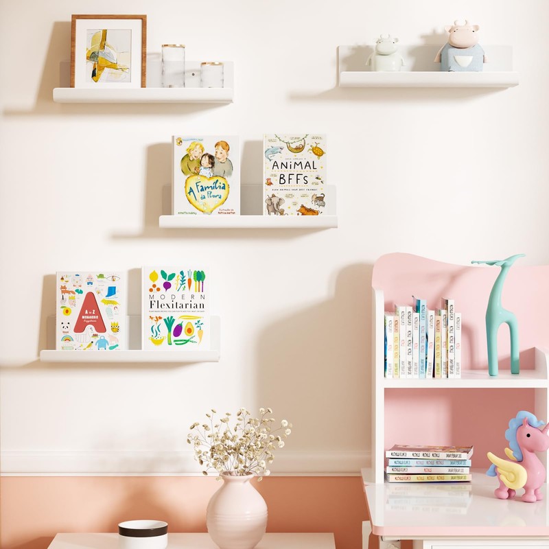 WELDUN Floating Shelves, Set of 2 Wall Mounted Shelf, Picture