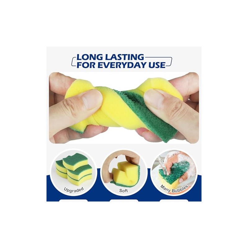Kitchen Cleaning Sponges | Multipurpose Microfibre eco non-scratch for dish,