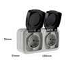 ChiliTec Surface-Mounted Socket, Pack of 3, Wet Room Sockets, 2-Way,