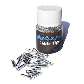 Gekors Bicycle Cable End Crimps 100 Pack,Silver