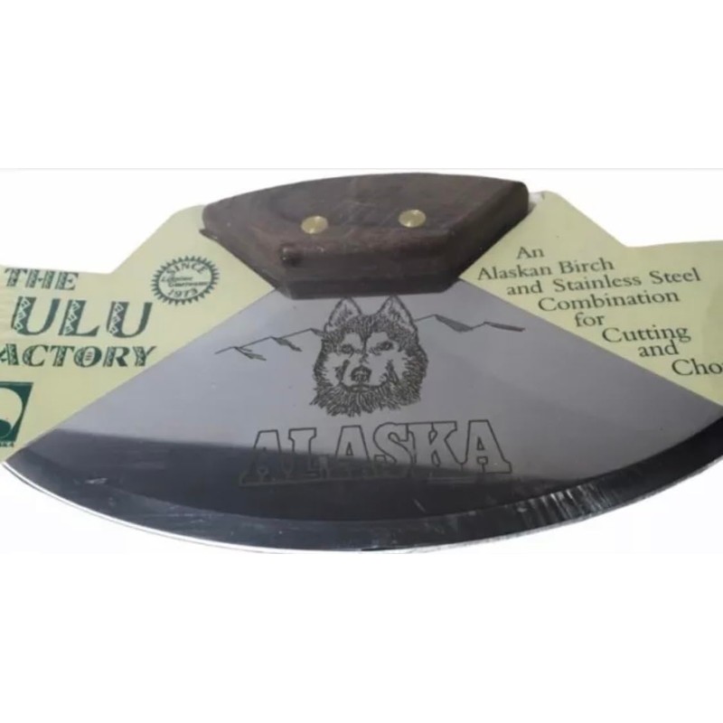 Yupik Ulu Knife/Bowl Set Walnut Handle w/ 6" Wolf Head