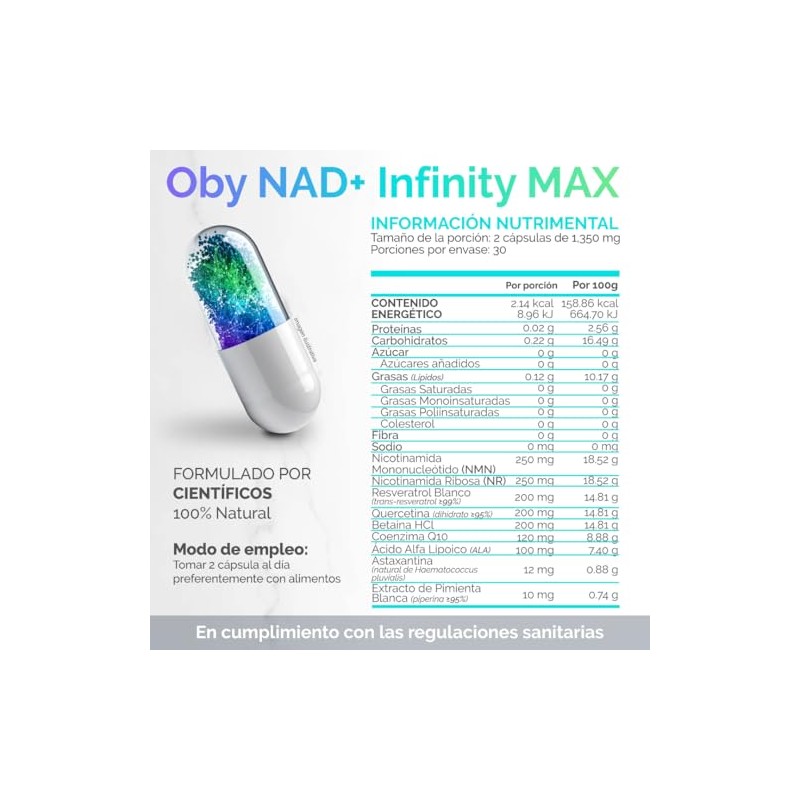 Nad Trans Resveratrol Combinación Superior Nmn Nicotinamida Ribosa Fortalecido Ingredientes