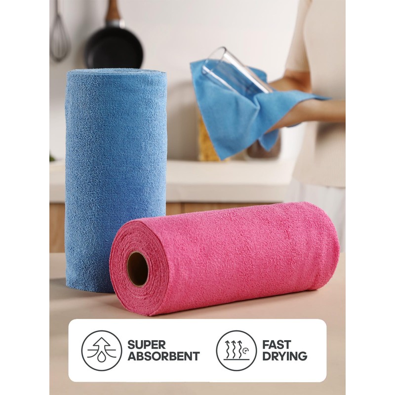 itanso Tear-A-Rag Roll -50 Pack, 12 x 12 Microfiber Cleaning