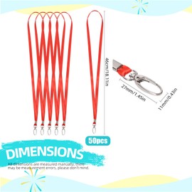Cimeton Badge Lanyard, Lanyards Bulk, Woven Lanyards with Swivel Hook Clips for Office ID Name Badge Holder Key Chains, red