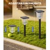 Super Bright Solar Outdoor Lights for Pathway Powered 2 Pack,Adjustable