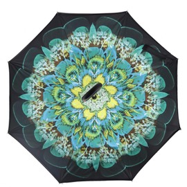 Spar. Saa Double Layer Inverted Umbrella with C-Shaped Handle, Anti-UV Waterproof Windproof Straight Umbrella for Car Rain Outdoor Use