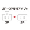 Sanwa Supply TAP-AD8BK 3P to 2P Conversion Adapter with Earth