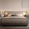 Round Wall Mount Reading Light for Bed Bedside, Modern Hardwired