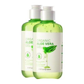 2PC Gel de aloe vera puro, gel hidratante natural de aloe vera, hidratante diario para el rostro, el cabello y el cuerpo, calmante y nutritivo, cuidado después del sol