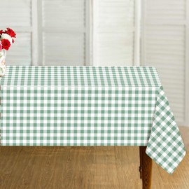 Buxiuer Sage Green Gingham Tablecloth Baby Shower Birthday Party Decoration Waterproof Disposable Plastic Table Cloth Picnic Dining Kitchen Decor 54 x108 Inch -Pack of 2 (2)