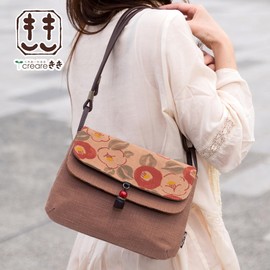 Creare KS-180 Women's Shoulder Bag, Cross-body Design, Lightweight, Made in Japan, Persimmon Dyed, Japanese Clothing, Flower Chisa, Macaron, 2-Way Bag, Mother's Day, Birthday Gift, Gift, Red Crust