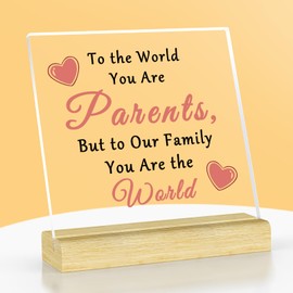Parents Gifts Acrylic Plaque with Stand Parent Wedding Thank You Gift for Mom Dad Anniversary Keepsake for Parents Appreciation Gift Christmas Valentine's Day Gift Mother and Father Gifts