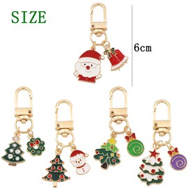 HGSHUO Christmas key ring, Christmas tree, Santa Claus key ring, Christmas decoration, key ring, lucky charm, Christmas decoration, gift, red