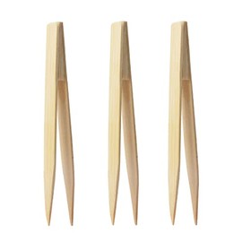 Bamboo Tweezers Anti Static 5.9" (Packs of 3) for Art, Craft, Gold Leaf Sheet, Gold Flake, Foil, Reptile Feeding Tongs