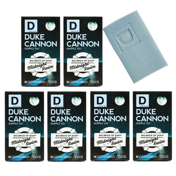 Duke Cannon Supply Co. Big Brick of Men's Soap - Midnight Swim, 10 oz (Pack of 6)
