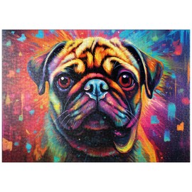 MyPuzzle Colourful Fantasy Pug - Premium 1000 Piece Puzzle - MyPuzzle Special Collection by Starnberger Spiele