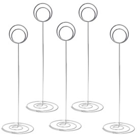 Srvnpioy 12Pcs Table Number Holders for Weddings, Silver, 220mm Place Cards Holder for Tables, Photo Picture Name Card Holders, Table Number Stands for Party Reception Office Restaurant Table Setting