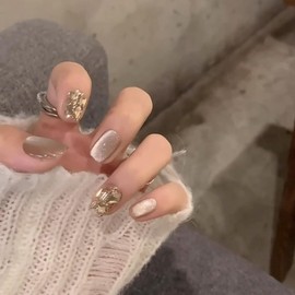 Nail Tip, Short, False Nail, Stylish, Cat Eye, Short Nail Tip, 24 Pieces, Glossy, Sparkle, Japanese Style, Cute, False Nails, Popular Nail Tips, Fake Nails, 3D Sensation, Handmade False Nails, Nail