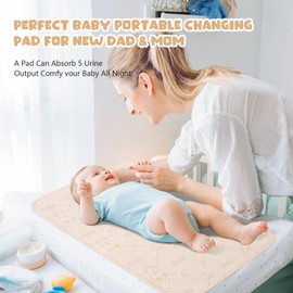 Cambiador de cambiador de bebé, impermeable, tamaño grande, portátil, para cambiar, pañales, reutilizable, lavable, protector de colchón para niñas y niños