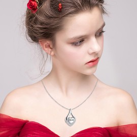 Teardrop Urn Necklace for Ashes: 925 Sterling Silver Cremation Jewelry for Mom