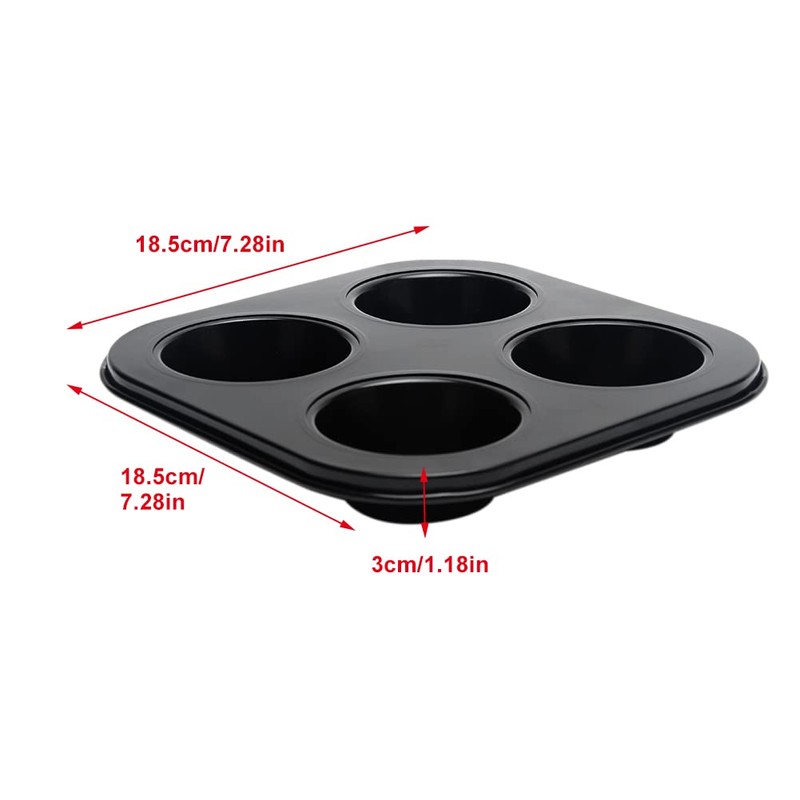 2pcs 4-Hole Muffin Pan, Bakeware Non-stick Cupcake Baking Pan Mini