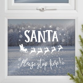 Ginger Ray Santa Stop Here Window Removable Sticker Decoratio Novelty Christmas