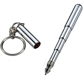 Retractable Mini Pen Stainless Steel Retractable Pocket Pen Keychain Dad Gadgets Birthday Christmas Office Worker Construction Worker Car Key Fob Pens and
