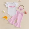Emmababy Mother Day Baby Girl Outfit Flared Pant Sets Short