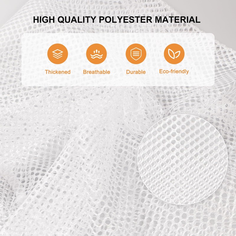 2 Pcs Net Laundry Bags, Drawstring Mesh Laundry Bag, Reusable