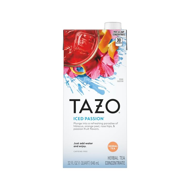 TAZO Tea Concentrate, (Iced Passion Herbal Tea, Unsweetened Iced Passion)