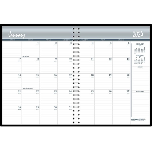 House of Doolittle 2024-2029 Monthly Calendar Planner, 5 Year, 8-1/2 x 11 Inches, Black (HOD262502-24)