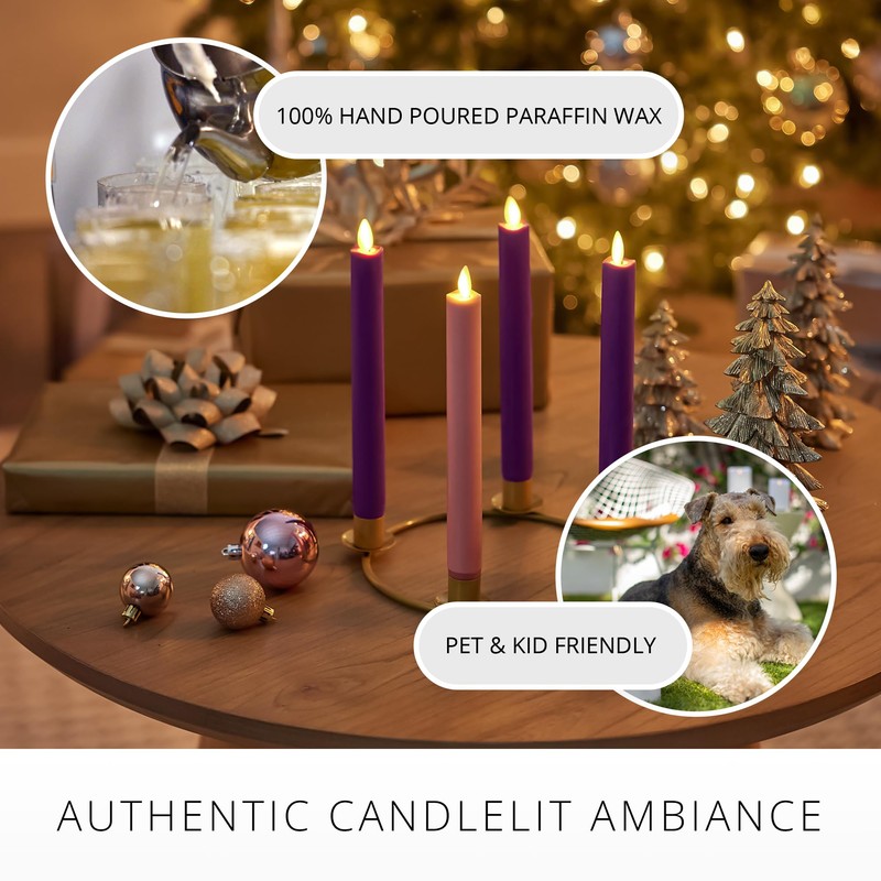 Luminara - Flameless Battery Operated Taper Candle - Purple -