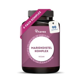 Vitavea Milk Thistle Artichoke Dandelion & Desmodium 4-Way Complex - Liver Treatment - Vegan, Laboratory Tested, No Unwanted Additives - 90 Capsules