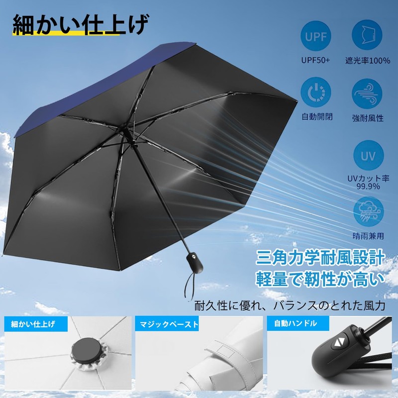 Laluna Folding Umbrella, UV Protection, 100% Light Blocking, Women's, Men's,