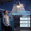 Solar Ceiling Fan Light, 18000mAh Reachargeable Gazebo Fan with Remote