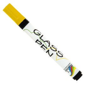 Rainbow Chalk Markers Ltd Glass Pen Liquid Paint Marker: Glass Writing Pens, Erasable Ink - 5mm Tip Yellow