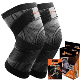 Hyperz - 2pcs Rodillera Ortopédica de Compresión Rodillera Deportiva Banda para Rodilla Meniscos Banda Rotuliana para Hombre y Mujer Soporte para Rodilla, Rodilleras Gym, Crossfit para tendinitis rotuliana (Medium)