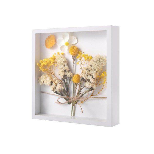 3D Shadow Box, 25x25cm White Picture Frame, Deep Frame Display