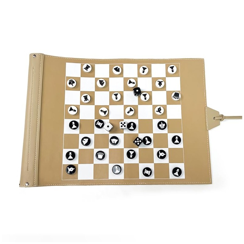 Apherin Rolling Travel Backgammon Chess Lady 3 in 1 -